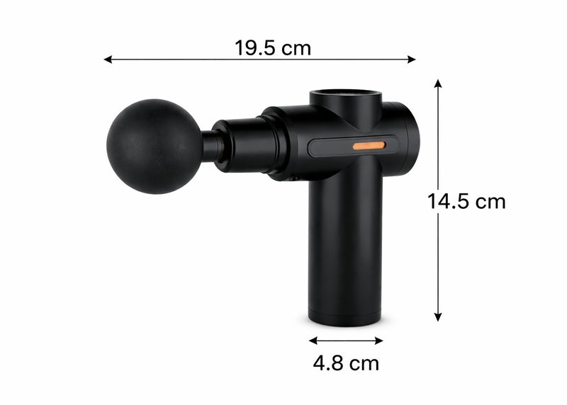 O2. Black Mini Massage Gun Percussion Deep Tissues Muscle Massager Gun With 6 Speeds Massage Device Super Quiet Portable Electric Handheld Body Massager For Back Neck Pain Relief - Image 4